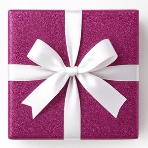 NWT Paper Source Fuchsia Glitter Wrapping Paper Roll 27.5”x59” Pink Gift Wrap